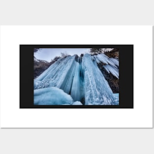 Frozen waterfall in the winter Posters and Art